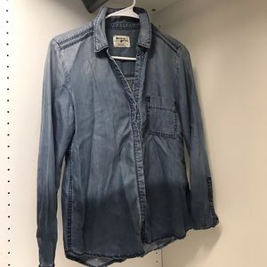 Dyed Chambray button down by Anthropologie